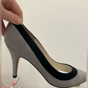Ron white grey and black suede pump. Size 6